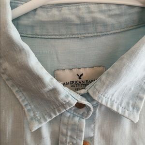 Light wash denim long sleeve